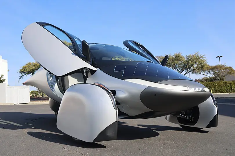 Aptera is a three-wheeled coupe shaped like a teardrop, capable of driving up