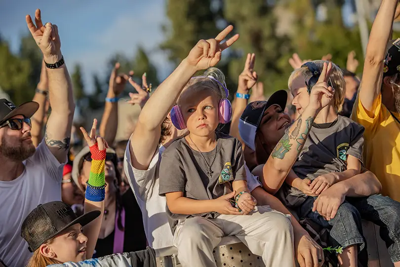 The grandstand area was transformed for the two-day EDM Breakaway festival,