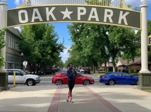 Ashlyn Haskins, known as Shenay, performs her poetry in Oak Park. (Courtesy of Ashlyn Haskins)