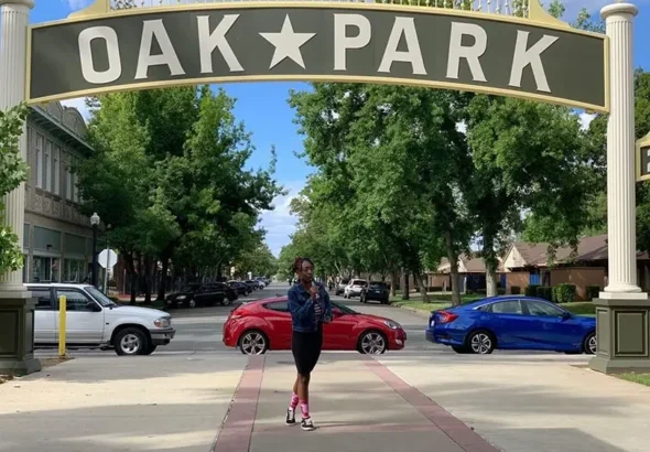 Ashlyn Haskins, known as Shenay, performs her poetry in Oak Park. (Courtesy of Ashlyn Haskins)
