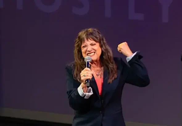 Before Karin Babbitt ever gets into the craft of comedy or the shape of a story, she begins with identity