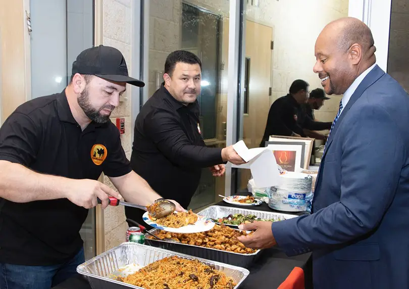 Award-winning Caravan Uzbek Cuisine elevated the welcome hour with exquisite hors d’oeuvres