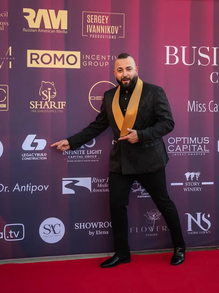 Hosts Eunice Cintron, Miss California International 2025, and RJ Yavorsky