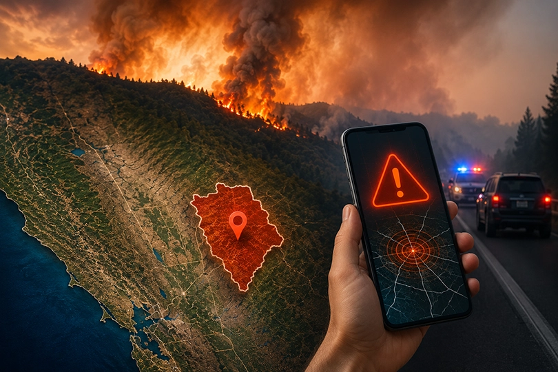A fast-moving wildfire in Northern California has burned more than 10,000 acres