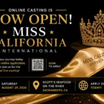 Begin your journey online, then join us for the Final Live Casting Call on Saturday, August 29, 2026, at Scott’s Seafood on the River in Sacramento