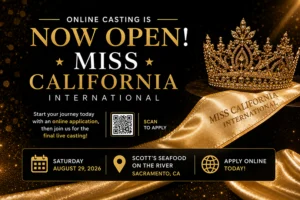 Begin your journey online, then join us for the Final Live Casting Call on Saturday, August 29, 2026, at Scott’s Seafood on the River in Sacramento